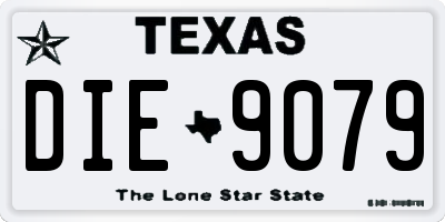 TX license plate DIE9079