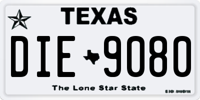 TX license plate DIE9080