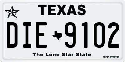 TX license plate DIE9102