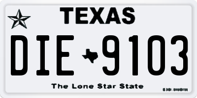 TX license plate DIE9103