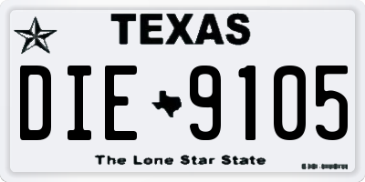 TX license plate DIE9105