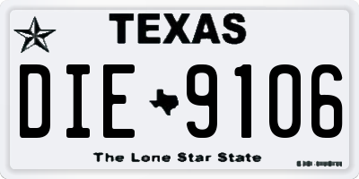 TX license plate DIE9106