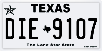 TX license plate DIE9107