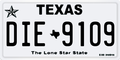 TX license plate DIE9109
