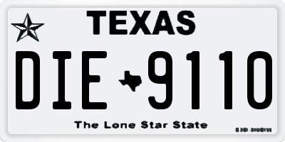 TX license plate DIE9110