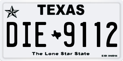 TX license plate DIE9112