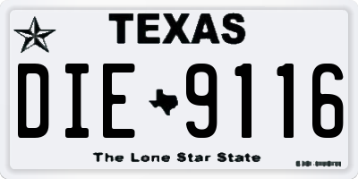 TX license plate DIE9116