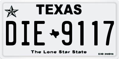 TX license plate DIE9117