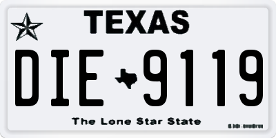 TX license plate DIE9119