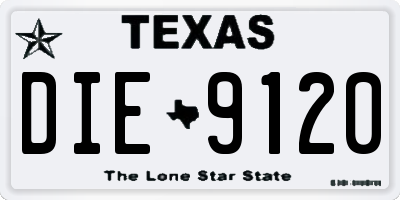 TX license plate DIE9120