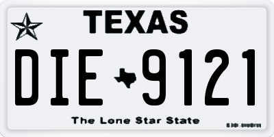 TX license plate DIE9121