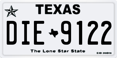 TX license plate DIE9122
