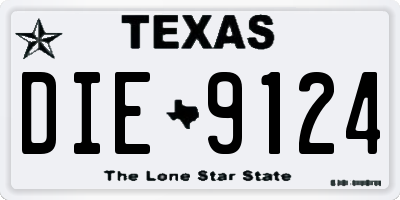 TX license plate DIE9124