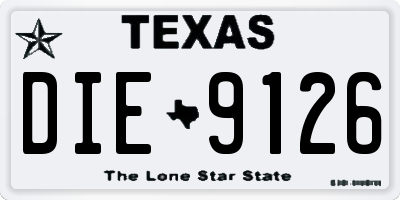 TX license plate DIE9126