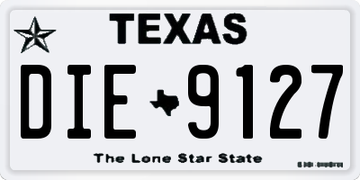 TX license plate DIE9127