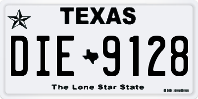 TX license plate DIE9128