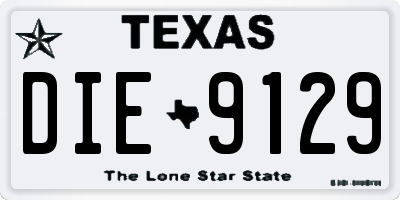TX license plate DIE9129