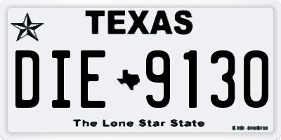 TX license plate DIE9130