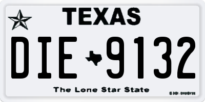 TX license plate DIE9132
