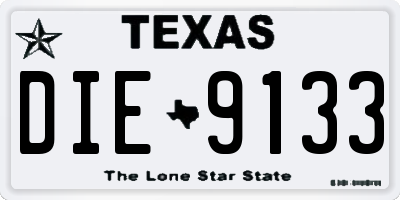 TX license plate DIE9133