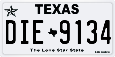 TX license plate DIE9134