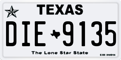 TX license plate DIE9135