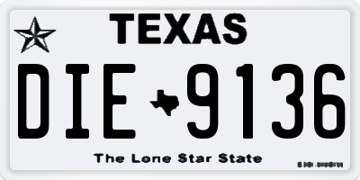 TX license plate DIE9136