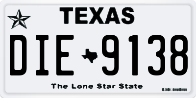 TX license plate DIE9138