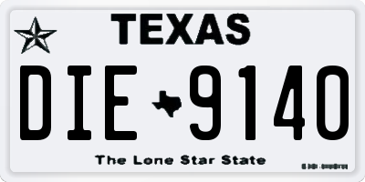 TX license plate DIE9140