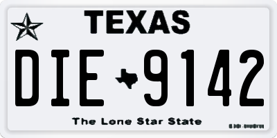 TX license plate DIE9142