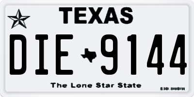 TX license plate DIE9144