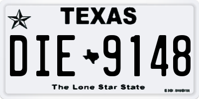 TX license plate DIE9148