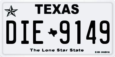 TX license plate DIE9149