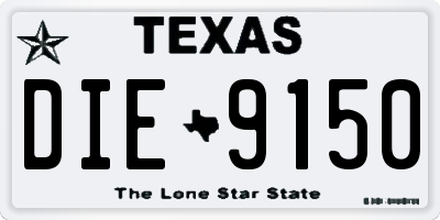 TX license plate DIE9150