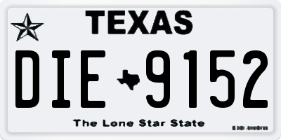 TX license plate DIE9152