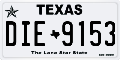 TX license plate DIE9153