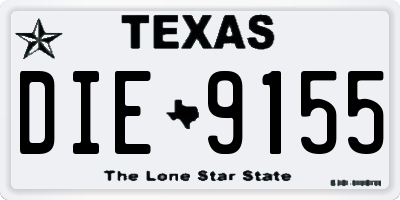 TX license plate DIE9155