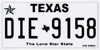 TX license plate DIE9158