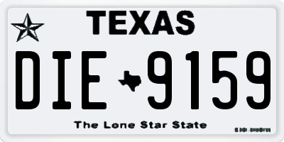 TX license plate DIE9159