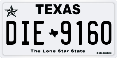 TX license plate DIE9160