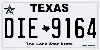 TX license plate DIE9164