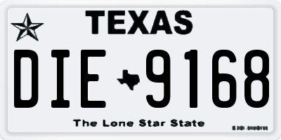 TX license plate DIE9168