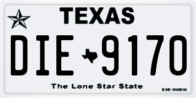 TX license plate DIE9170