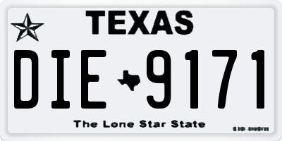 TX license plate DIE9171