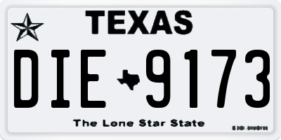 TX license plate DIE9173