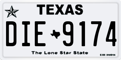 TX license plate DIE9174