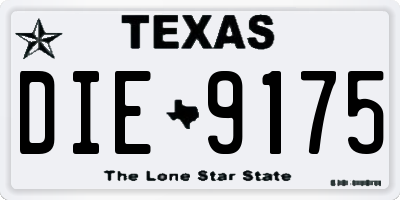 TX license plate DIE9175