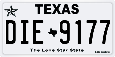 TX license plate DIE9177