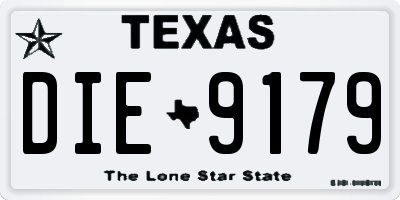 TX license plate DIE9179