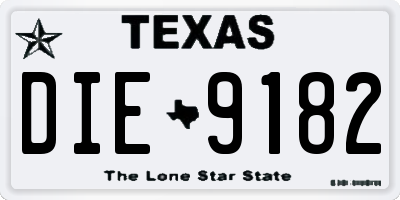 TX license plate DIE9182